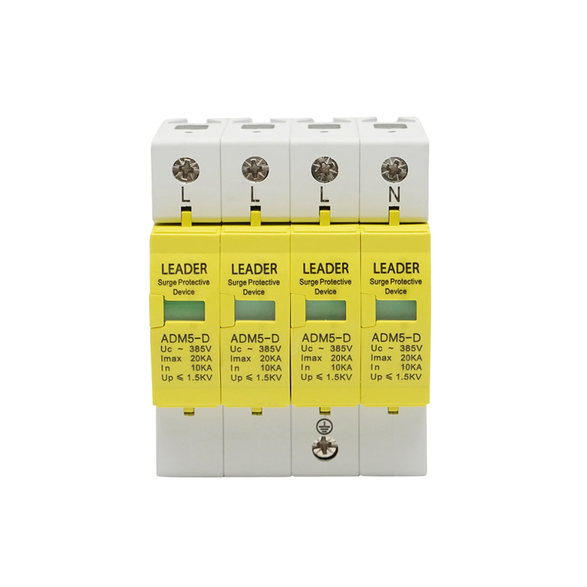 Surge arrester with signaling for photovoltaic systems LA-SPD-4P-20kA-385V Leader
